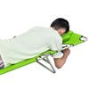 vidaXL Patio Lounge Chair Folding Sunlounger Sunbed with Head Cushion Steel - Green - 4 of 4