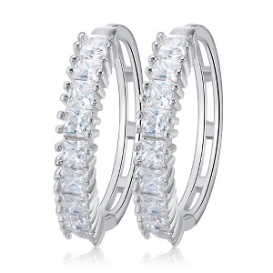 Hoop Earrings for Women Gold Plated Princess Cubic Zirconia Ginger Lyne Collection - 1 of 4