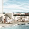 Okak 16.5" Teak&Aluminum Club Chair Patio Accent Chair,Set of 2,Comfy 7"High-Resilience Foam&Chenille Fabric,Patio Furniture Seating - 2 of 4