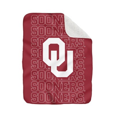 NCAA Oklahoma Sooners Collegiate Echo Wordmark Plush Throw Blanket