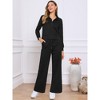 Allegra K Women's Half Zip Crop with Stylish Collar and Wide Leg Pants Casual Sweatshirts Tracksuit Set - 4 of 4