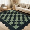 Machine Washable Geometric Checkered Living Room Rugs, Ultra Thin Non Slip Bedroom Carpet, Large Stain Resistant Dining Room Rugs - 3 of 4