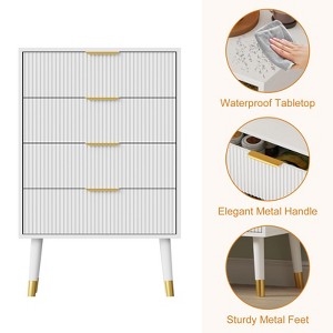 4-Drawer Dresser, 35" Modern Chest with Metal Handles & Legs, Minimalist Storage Cabinet for Bedroom, Living Room, Hallway, Nightstand - 1 of 4