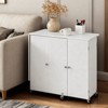 VEVOR Folding Sewing Table, Multipurpose Sewing Machine Table with Cabinet, Compact Design, Wheels, Wooden Pegs, Storage Trays and Shelf, White - 2 of 4