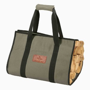 WHITE DUCK Tote Shape Canvas Firewood Log Carrier Waxed Heavy-Duty Collapsible Tote with Handles for Wood, Gear, or Tools - 1 of 4