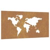 vidaXL Patio Wall Decoration 41.3"x21.7" Corten Steel World Map Design - 2 of 4