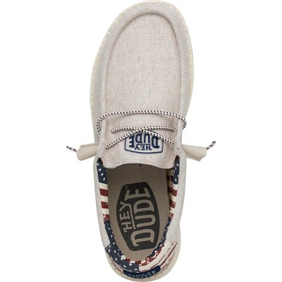 HEYDUDE Men Wally Patriotic, 4th of July Patriotic Shoes , Off White Patriotic, 5 — фото 3
