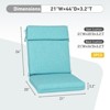 Aoodor Outdoor High Back Dining Chair Cushion Set, Water Proof & Stain Resistant, Polyester Fabric Cover with Ties and Zipper, Set of 2 - 3 of 4