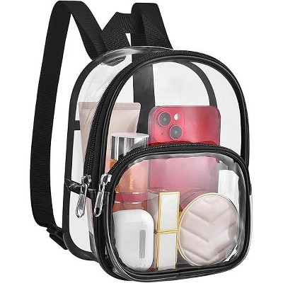 Hachikiko Clear Mini Backpack Stadium Approved for Concert, Festival, Sport Events,Black