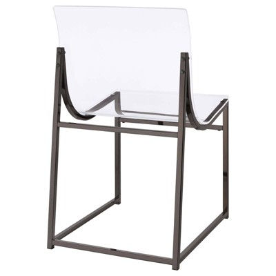 Adino Clear Acrylic and Black Nickel Side Chairs Set of 2