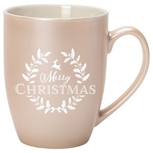 Elanze Designs Merry Christmas Precious Pearl 10 ounce New Bone China Coffee Cup Mug - 1 of 4