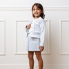 Hope & Henry Girls' Organic French Terry Contrast Trim Cardigan, Kids - 2 of 4