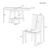 Angel Sar 5-Piece Dining Table Set, Wood Round Extendable Dining Table with 4 Upholstered Beige Dining Chairs - 3 of 4