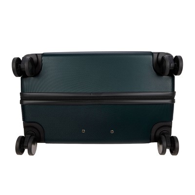 Skyline Hardside Large Checked Spinner Suitcase - Sea Moss: 8 Wheels, Telescoping Handle