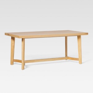 Walker Edison Modern Farmhouse Rustic Solid Oak Wood 70" Rectangle ...