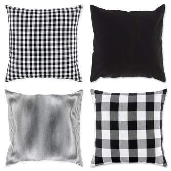 4pk Assorted Throw Pillow Covers Black/White - Design Imports