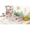 Okak Modern Floor Bed Frame with Safety Fence and Door, Metal Children's Floor Bed Frame for Kids Girls Boys Easy to Assemble - 3 of 4