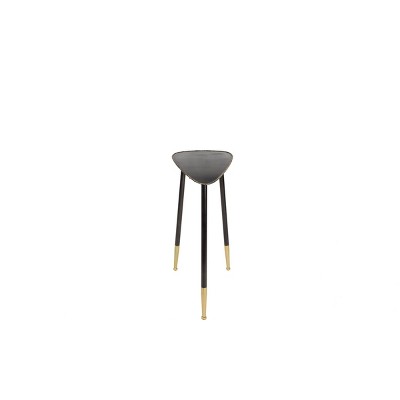 Black Solid Triangle 24" Metal Accent Table