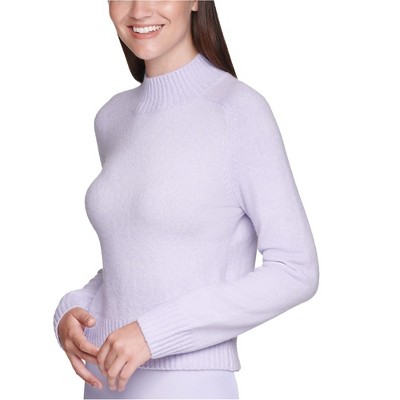 Calvin Klein Womens Cropped Mock Neck Pullover Sweater