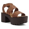 Soda ACCOUNT Women's Open Toe Block Heel Platform Sandals with Adjustable Ankle Strap - 2 of 4