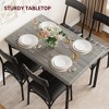 Dining Table Set for 4, 5 Piece Kitchen Table and Chairs for 4 with Upholstered Chairs, Rectangular Dining Room Table Set - 3 of 4