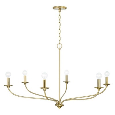 Matte Brass 6-Light Candle Style Chandelier