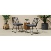 PAGED 17.5" Boho Industrial Patio Accent Chairs (Set of 2), Wicker Rattan Club Chairs with Cushions, Outdoor Dining Seating Furniture - 3 of 4