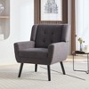 ATJafure Modern Soft Linen Material Ergonomics Accent Chair With Black Legs For Indoor Home Living Room Bedroom Home - 3 of 4