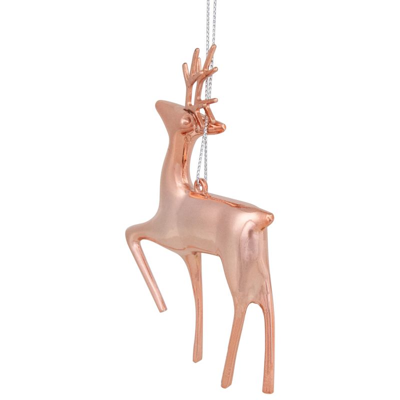 Northlight 4.75" Shiny Rose Gold Reindeer Christmas Tree Ornament, 3 of 6