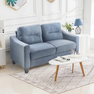 Modern L-Shaped Sectional Sofa Set w/ Plush Flannelette Fabric, Sturdy Hardwood Frame & Supportive Memory Foam Cushions - 1 of 4