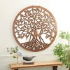 Wood Tree Mirrored Wall Decor Brown - Olivia & May: Carved Wooden Accent Mirror, Indoor Rustic Style Decor, Made in India - 2 of 4