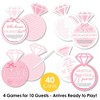 Big Dot of Happiness Tying the Knot Bridal Shower Game Pack, Pink Bow Wedding Shower Game Bundle, 4 Different Games - 10 Cards of Each - 2 of 4