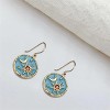 Vintage Sun and Moon Drop Dangle Earrings for Women Unique Lightweight Handmade Retro Boho Antiqued Gold Silver Round Coin Earrings for Women Jewelry - 4 of 4