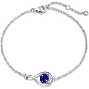 Infinity Birthstone Bracelet - 925 Sterling Silver Adjustable Chain, Fine Jewelry Gift for Women - 1 of 4