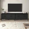 60'' Rustic American Farmhouse Storage Cabinet,Antique Wood TV Stand with Adjustable Shelves,Credenza with Symmetrical Sunburst Doors-Coolbibila - 3 of 4