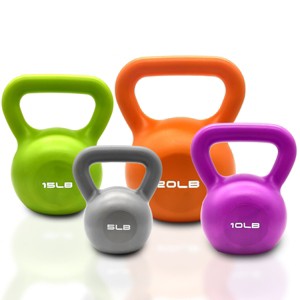 SEVOBAL Kettlebell Sets Strength Training Set Kettle Bell Home Gym Workout Weight Lifting Grip Wide Handle 5lbs 10lbs 15lbs 20lbs, 4-Piece Total - 1 of 4