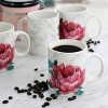 Gibson Peony 16 Ounce Fine Ceramic Mug Set in White and Pink - 4 of 4