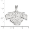 Black Bow Jewelry 10k White Gold Wisconsin Badgers NCAA Large Pendant - 2 of 3