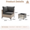 XIZZI Wicker Loveseat Small Couch, 2 Seater Sofa, All Weather Rattan Furniture with Solar Coffee Table for Balcony Yard Poolside Garden - 4 of 4