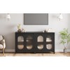 Modern Sideboard Buffet Cabinet, Accent Storage Cabinet with Adjustable Shelf and Glass Doors, Small Console Cabinet with Storage , Black - 3 of 4