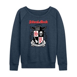 Women's - School of Rock - School Crest Lightweight French Terry Wide Neck Long Sleeve Shirt - 1 of 4