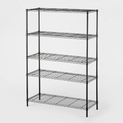 Gcirik 5-Tier Storage Shelves Wire Rack Metal Shelving Unit, Black