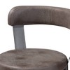 Baxton Studio Set of 2 Arcene Antique Faux Leather Swivel Barstools Gray/Black: Upholstered, Curved Back, Metal Frame - 4 of 4