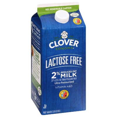 Clover Sonoma UHT Lactose Free 2% Milk - 0.5gal