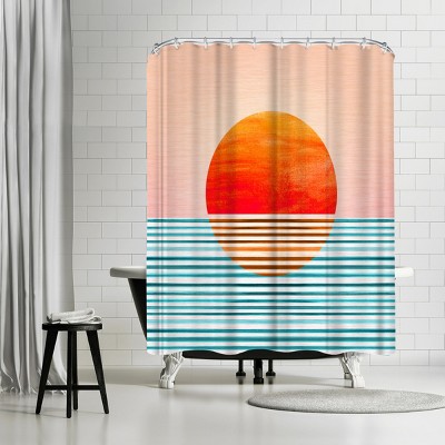 Americanflat Minimal Sunrise I by Modern Tropical 71" x 74" Shower Curtain