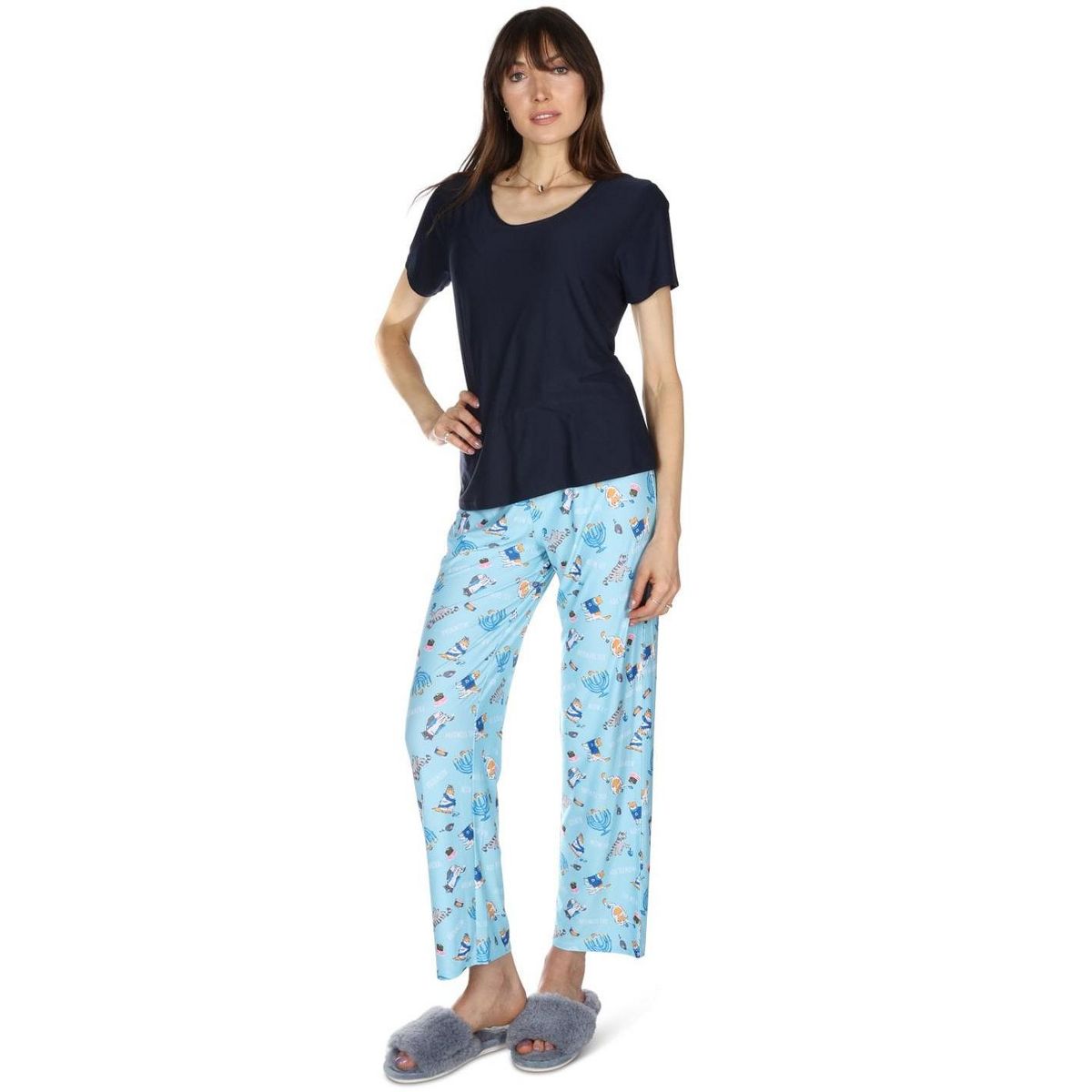 Memoi Women's Hanukcat Two-Piece PJ Set in a Bag