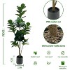 5 ft Artificial Fiddle Leaf Fig Tree with Planter Pot, Decorative Fake Plant with Realistic Trunks & Leaves, Artificial Greenery for Living Room - 4 of 4