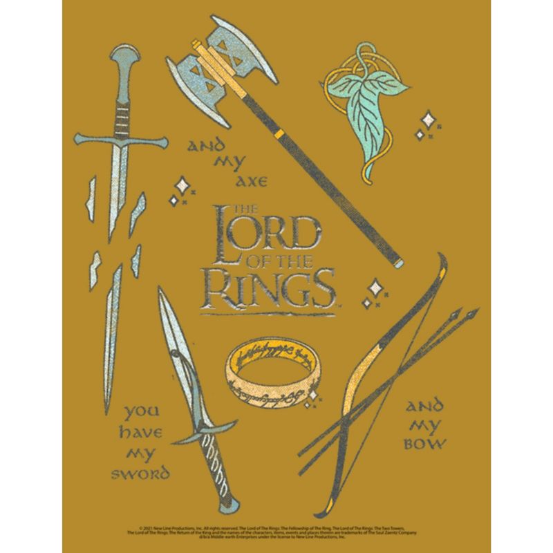 Juniors Womens Lord of the Rings Fellowship of the Ring You Have My Sword and My Bow and My Axe Festival Muscle Tee, 2 of 5