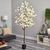 Nearly Natural 6.5-ft Apple Flower Artificial Tree - image 3 of 4