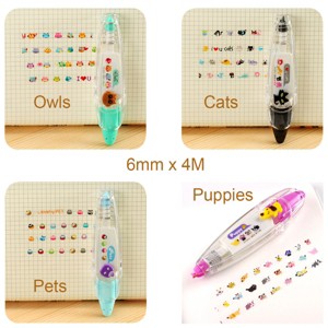 Wrapables Novelty Sticker Machine Pens, Decorative Stationery Supplies for Home Office School, Cartoon Animals - 1 of 1
